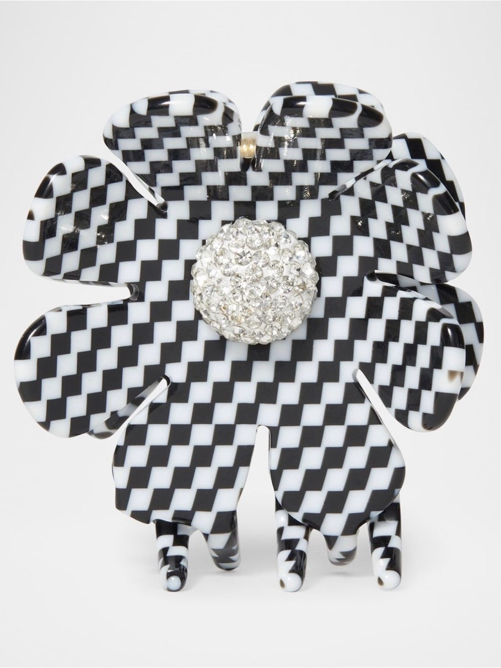Lele Sadoughi Sunflower Harlequin Check Crystal Claw Clip